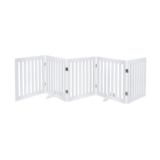 Unipaws 254cm Extra Wide Freestanding White Dog Gate, 5 Panels