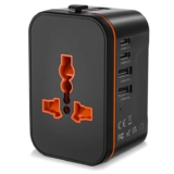 Universal Travel Adapter Worldwide with 2 USB C and 2 USB A Ports EU US UK AUS Black or White W/Voucher SB Pepperz FBA