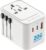 Universal Travel Adapter for International Travel – EU UK US AU JP PD 20W, 2 USB-C 1 USB-A, International Plug Adapter, All in One Portable Adapter, NOT A Voltage Converter (White)