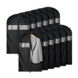 Univivi Garment Bags 43-Inch Suit Storage, Black, Set of 12