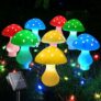 Upgraded Outdoor Solar Garden Lights 8 Pack 50 LED Mushroom Fairy String Waterproof Landscape Decoration – Multicolour FS-DT222