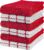 Utopia Towels – 6 Kitchen Towels Set – 38 x 64 cm – 100% Ring Spun Cotton Super Soft and Absorbent Dish Towels, Tea Towels and Bar Towels (Red)