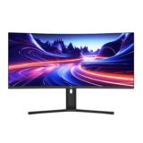 V7 L340WQ-HAS 34 Ultrawide Curved WQHD Monitor with 1500R VA Panel, USB-C 65W PD, 120Hz 2 Free Gifts (Headphones & Mouse)