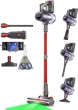 VACTechPro Upgraded F02 Ultra Cordless Vacuum Cleaner, 50KPa/600W/70Mins Self-Standing, Triple Anti-Tangled Handheld Vacuum with Detachable Battery for Pet Hair Home