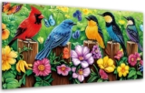 VAIIEYO 5D DIY Special Shape Bird Diamond Art Kits Adults, Flower Diamond Painting Kit for Beginners, Crystal Rhinestone Diamonds Gem Art for Home Wall Decoration Gift 12X24Inch