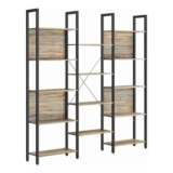 VASAGLE 14-Shelf Metal Bookcase, Industrial Style, 24x158x166 Cm