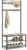 VASAGLE 3 in 1 Coat Stand with Shoe Rack, Furniture for Entrance with Bench, Steel Frame, Entryway, Hallway, 32 x 70 x 175 cm, Industrial Style, Grège and Black HSR41MB