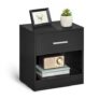 VASAGLE Bedside Table, Side Table with Drawer, Open Compartment,