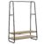 VASAGLE Clothes Rail, Clothes Rack with 2 Shelves, 6 S-Shaped Hooks, Steel Frame, for Bedroom