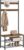 VASAGLE Coat Rack, Hallway Cabinet, Cloakroom, Clothes Rack, with Bench and Shoe Shelves, Hooks, Metal Frame, Height 175 cm, Industrial Style, Rustic Brown and Black HSR41BX