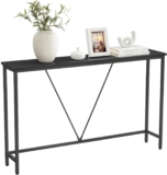 VASAGLE Console Table for Hallway, Slim Sofa Table for Living Room, Hallway Table, Easy Assembly, Charcoal Grey and Ink Black LNT020B04
