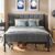 VASAGLE Double Bed Frame, 135 x 190 cm, with Upholstered Headboard, Metal Bed Frame, 500 kg Weight Capacity, Easy Assembly, Slate Grey RMB976G02