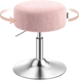 VASAGLE Dressing Table Stool, Height Adjustable Makeup Vanity Stool, 360Swivel, PU Upholstery, Thick Cushion, for Bedroom, Kitchen, Dining Room, Modern, Jelly Pink LJB120SA01