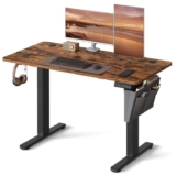 VASAGLE Electric Standing Desk, Height Adjustable Desk, 60 x 120 x (72-120) cm, 4 Memory Heights, Storage Pocket – w/Voucher