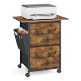 VASAGLE Filing Cabinet and Printer Stand with 2 Fabric Drawers