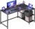 VASAGLE L Shaped Corner Desk, Computer Gaming Desk with Storage, Reversible Height-Adjustable Shelves, for Home Office, 120 x 80 cm, Ebony Black LWD136BE01