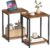 VASAGLE Set of 2 Side Tables, 2-Tier Sofa Side Tables, Bedside Tables with Steel Frames, for Living Room, Bedroom, Home Office, Industrial Style, Rustic Brown and Black LET272B01