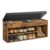 VASAGLE Shoe Bench with Cushion, Storage Bench with Padded Seat, 3 Compartments ,Load Capacity 150 kg