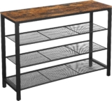 VASAGLE Shoe Rack, Shoe Rack, Shoe Organizer, Storage, 100 x 30 x 72 cm, for Entryway, Living Room, Bedroom, Simple Structure, Industrial Style, Rustic Brown and Black LBS14BX