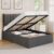 VASAGLE Small Double Bed Frame, 120 x 190 cm, Ottoman Bed with Lift-Up Storage, Hydraulic Lift, Modern Minimalist