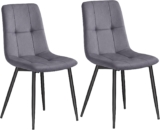 VASAGLE Velvet Dining Chairs, Upholstered Kitchen Chairs, Set of 2