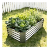 VERFARM Galvanized Raised Garden Bed Kit, 4x2x1 Ft, Open Base