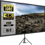 VEVOR Tripod Projector Screen with Stand, 70 inch 16:9 4K HD Projection Screen Stand