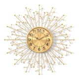 VIVIFLYSE Large Modern Gold Sunburst Branch Wall Clock