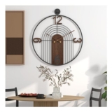 VIVIFLYSE Walnut Dial Wall Clock, Wood & Metal Frame, Silent