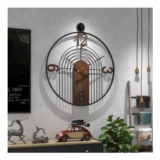 VIVIFLYSE Walnut Dial Wall Clock, Wood & Metal Frame, Silent