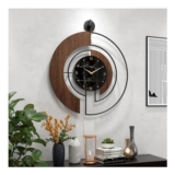 VIVIFLYSE Walnut Marble Dial Wall Clock, Silent, 60cm