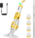 VIVOHOME Cordless Pool Vacuum Cleaner with 72LPM Strong Suction Includes Aluminum Pole, Rechargeable Batteries and 4 Filter Bags 2.6L for Hot Tub, Inflatable Spas and Pools