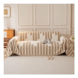 VIWATIN Boho Botanical Chenille Throw Willow Khaki 1 Seater 180x230cm