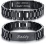 VNOX Bracelet for Men Daddy Husband Boyfriend – Custom Stainless Steel Link Bracelets, Engraved Gifts, Personalised Black DAD Link Chain Gift For Birthday Anniversary Fathers Day