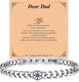 VNOX Son Dad Gifts Mens Bracelet: Stainless Steel Bracelets for Men in Silver Compass Mens Bracelets Birthday Gift for Husband Son Fathers Day Gifts for Dad