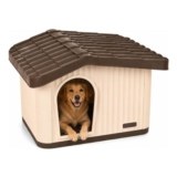 VOUNOT Dog House Weatherproof Shelter with Sloped Roof, Beige