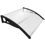 VOUNOT Front Door Canopy Outdoor Awning, Rain Shelter for Back Door, Porch, Patio, Window, 100 x 80 cm, Black