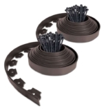 VOUNOT Lawn Edging 20m with 60 Pegs, Flexible Plastic Garden Edging Border Strips for Grass