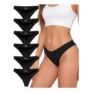 VZGZIL Seamless Womens Thongs, Low Rise No-Show, 6-Pack S-XL