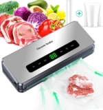 Vacuum Sealer Machine, 6-in-1 Compact Food Vacuum Sealer Machine for Dry and Moist Food Fresh Preservation,Built-in Cutter,Roll Bag Storage,LED Display,Included Roll Bag