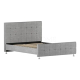 Valentina King Size Velvet Bed, Light Grey