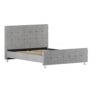 Valentina King Size Velvet Bed, Light Grey
