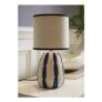 ValueLights Brynn Navy Painted Stripe Table Lamp