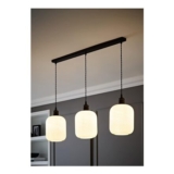 ValueLights Emery Frosted Swirl Matte Black 3 Drop Diner Ceiling Light