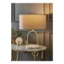 ValueLights Rachel Brushed Gold Metal Arch Marble Base Table Lamp