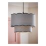 ValueLights Sloane Easy Fit Grey Ceiling Lampshade 2 Tier Scallop Shade