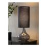 ValueLights Sylvie Smoke Squat Base Tall Shade Glass Table Lamp