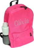 Varsany Personalised Pink Childrens Backpack Girls Boys, Rucksack Bag, Daypack, Primary School, Perfect for Back to Kids School or PE, Gifts and Travel