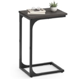 Vasagle C-Shaped Side Table, Bedside Sofa Coffee side Table, Metal Frame, Industrial – Black or Grey