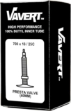 Vavert Presta Inner Tube Boxed, Black, 700 x 18-25c (40mm)